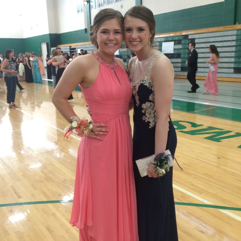 coral prom dress size 4!!!! (left)